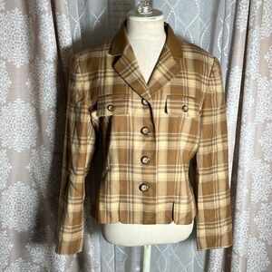 Kasper for A.S.L. Plaid Blazer Jacket | Size 10 | Classic Career Style